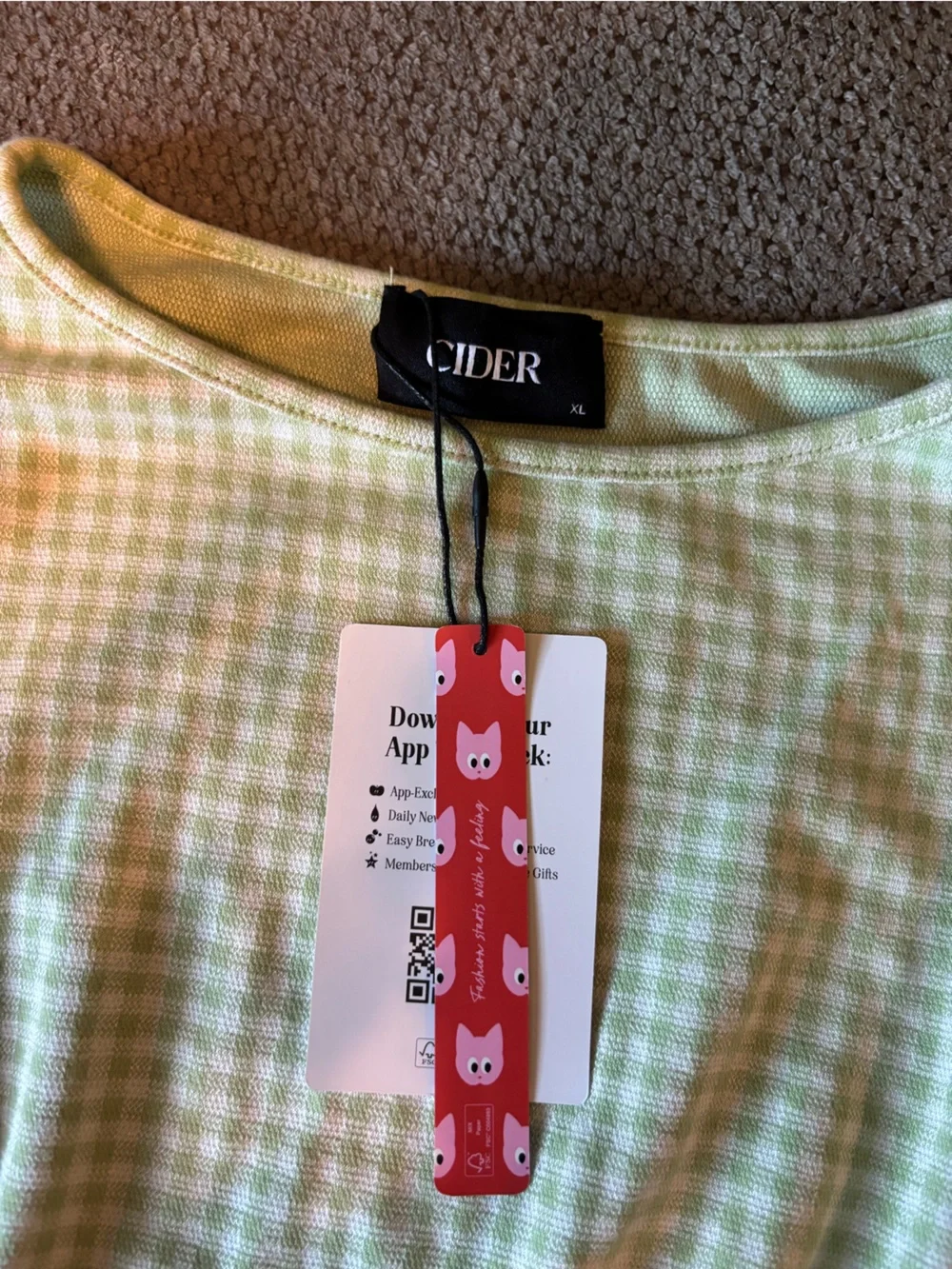 Light Green Gingham Matching Set